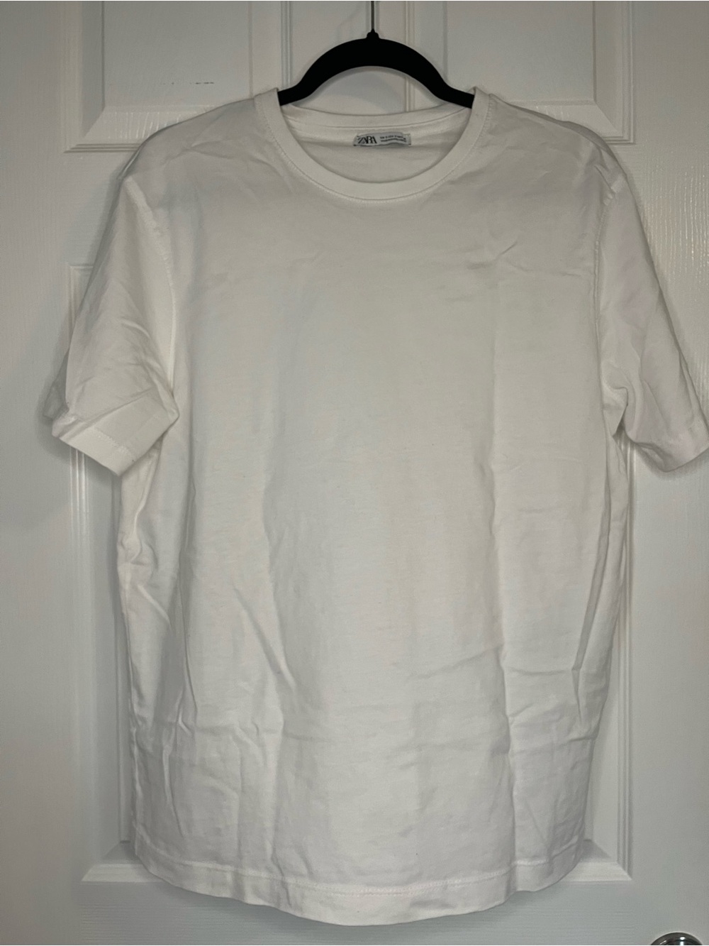 Zara White Short Sleeve Crew Tee